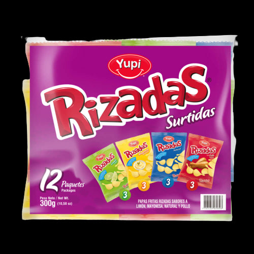 PAPA RIZADA 12U 25G SURTIDA